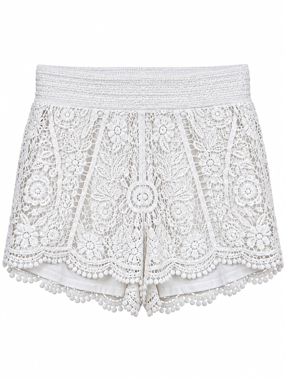 Rue21 Women’s Medium Floral Lace Scalloped Lined Pull On Shorts
